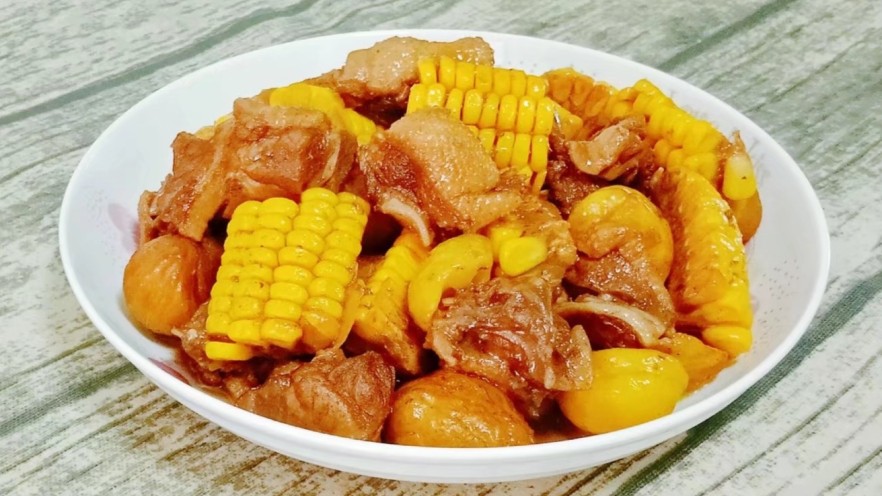板栗玉米烧鸭