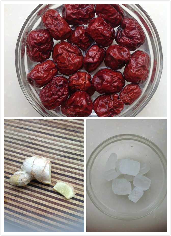 姜枣茶,准备材料，<a style='color:red;display:inline-block;' href='/shicai/ 2470'>红枣</a>用清水泡发；