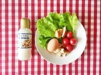 凯撒沙拉,将所需食材摆放好。