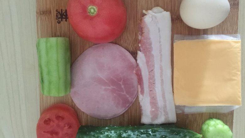 芝士培根三明治,食材