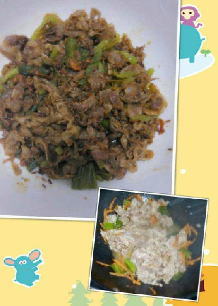 孜然羊肉,锅里加适量油，油热时依次放入<a style='color:red;display:inline-block;' href='/shicai/ 7753'>羊肉片</a>，<a style='color:red;display:inline-block;' href='/shicai/ 3250'>葱</a>段，<a style='color:red;display:inline-block;' href='/shicai/ 61'>青椒</a>丝，<a style='color:red;display:inline-block;' href='/shicai/ 25'>胡萝卜</a>丝翻炒。