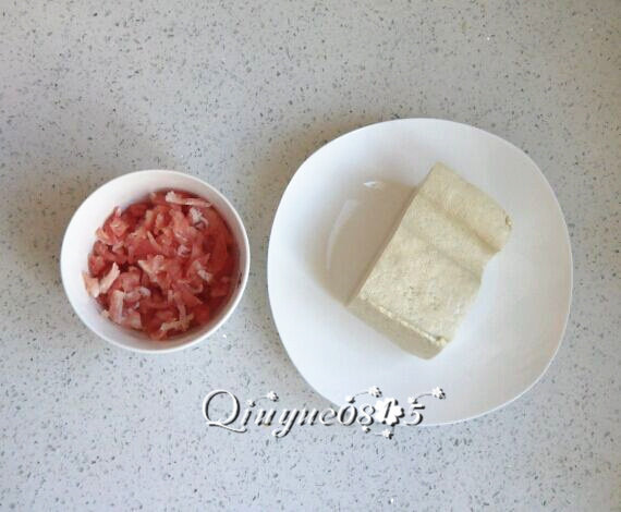 地方菜　四川麻婆豆腐,准备所有食材