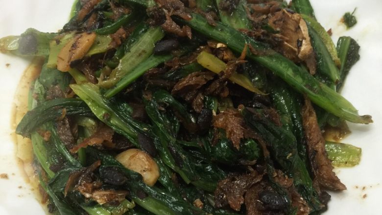 豆豉鲮鱼炒油麦菜