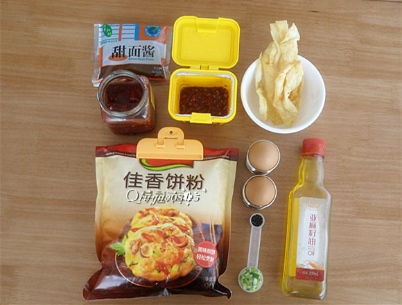 地方菜 煎饼,全部食材