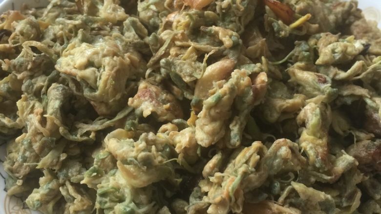 槐花鸡蛋,装盘,完成