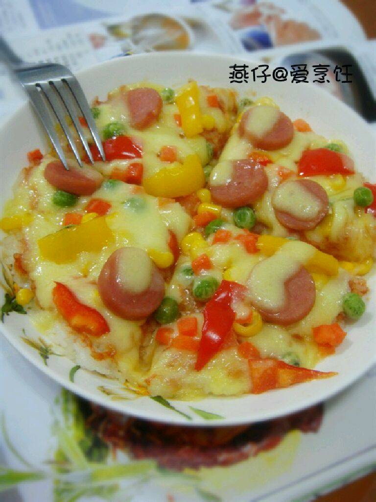 香肠米饭披萨（平底锅版）