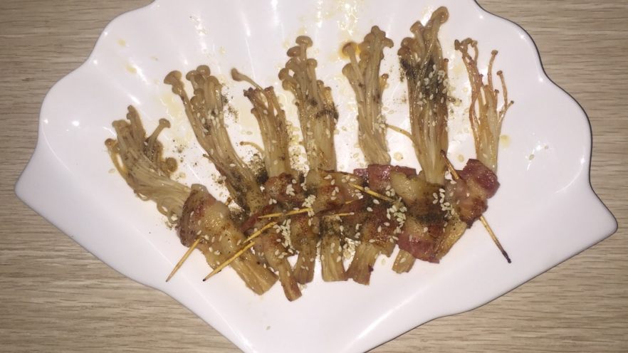 香煎金针菇培根卷