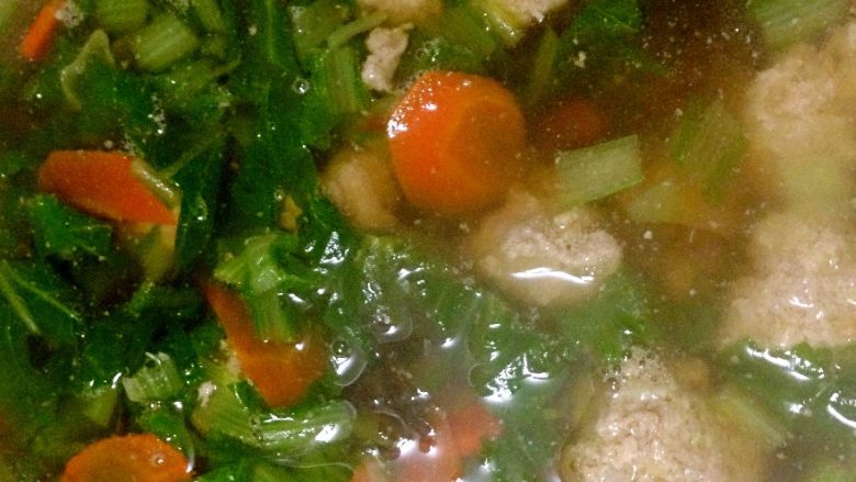 小白菜肉丸子汤