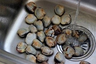 辣炒花蛤,买回来的<a style='color:red;display:inline-block;' href='/shicai/ 1816'>花蛤</a>放置在淡盐水中吐沙,1-2小时