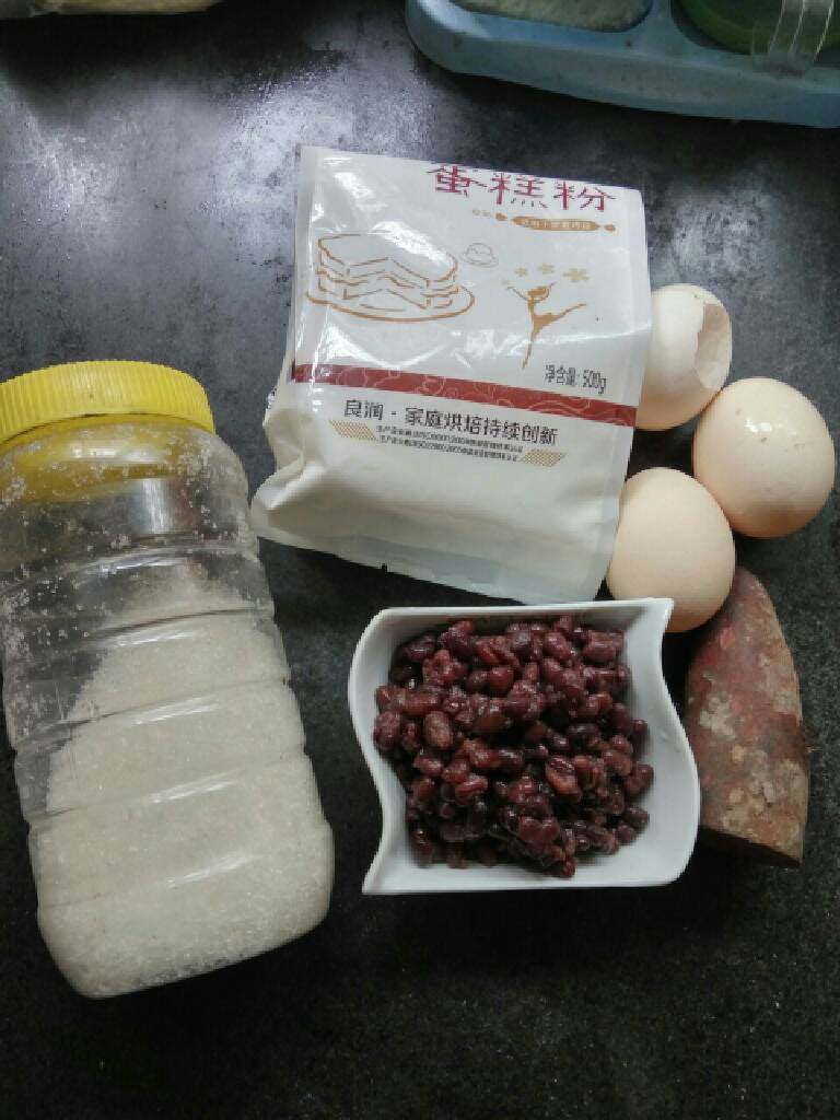 红豆糕,全部材料《红豆先煮好的》