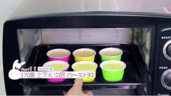 柠檬纸杯蛋糕,上下火一百七十度,中层25-30分钟,直到表面金黄,竹签插进拔出干净即为烤好了