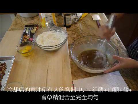 不可抵挡的诱惑巧克力饼干（手工版）,黄油、<a style='color:red;display:inline-block;' href='/shicai/ 882'>红糖</a>、<a style='color:red;display:inline-block;' href='/shicai/ 3729'>白糖</a>、盐、<a style='color:red;display:inline-block;' href='/shicai/ 780'>香草精</a>混合均匀