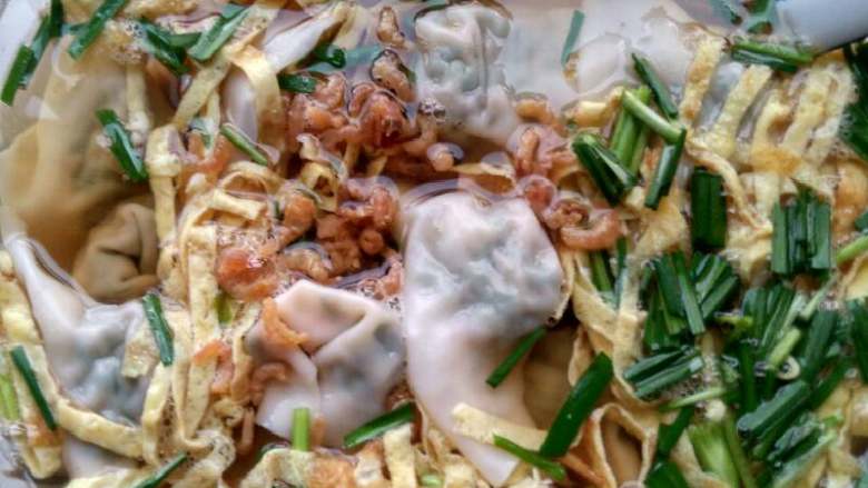 #野生白根菜，三鲜馅馄饨#
