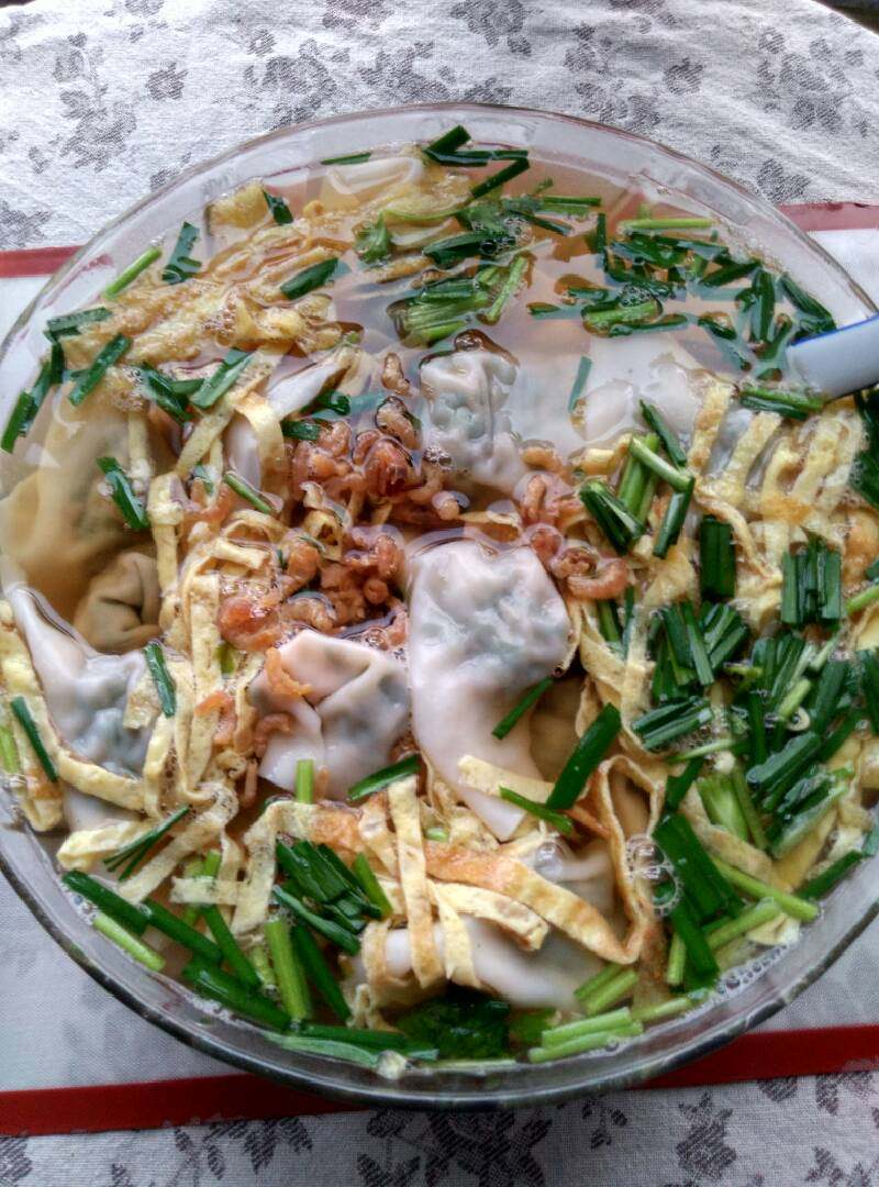 #野生白根菜，三鲜馅馄饨#