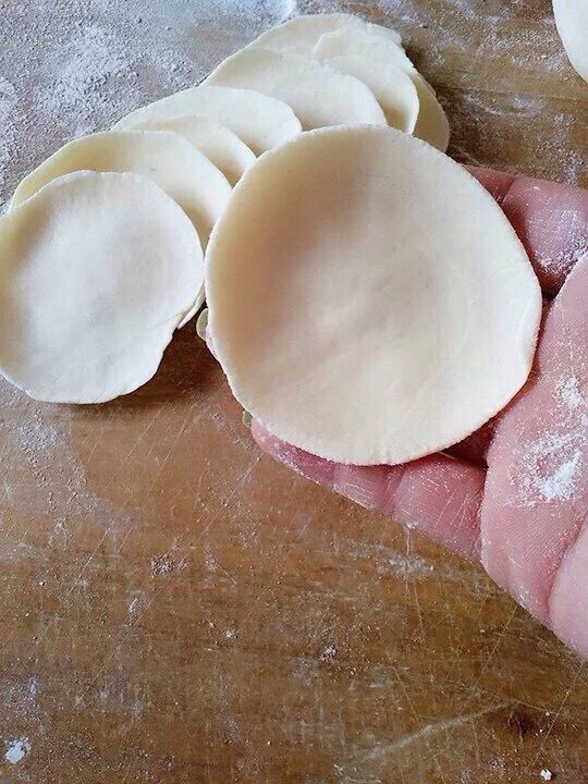 荠菜饺子,擀面皮