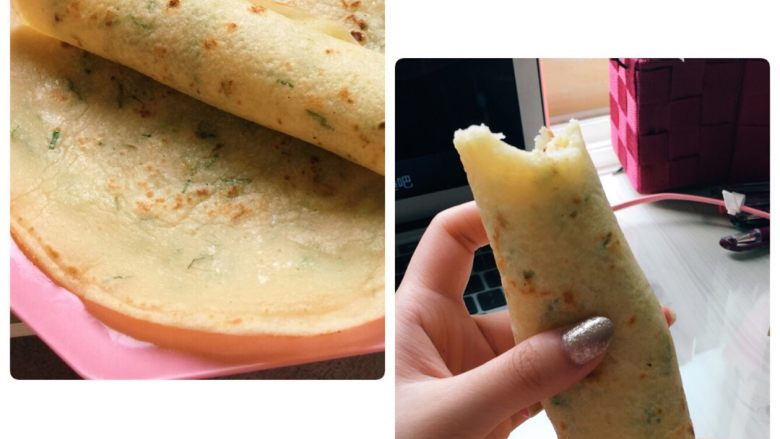 韭菜饼,告诉你们个秘密 厚一点没有薄的好吃
