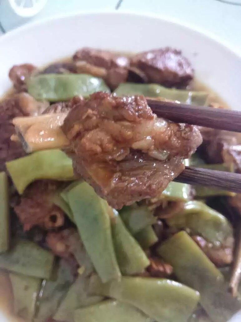 红烧排骨豆角,ok～