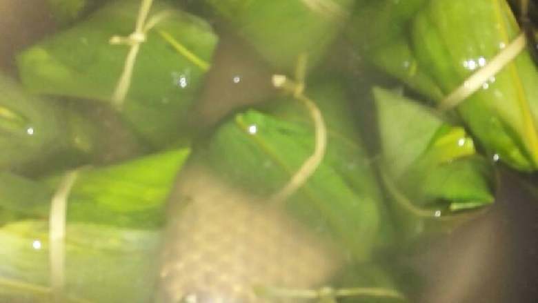 三米肉粽+#春意绿#,冷水下锅,我包的少就直接用锅煮了,水一定要没过粽子,包的多用高压锅比较方便