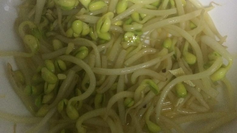 水煮肉,大容器中先放一层豆芽做底