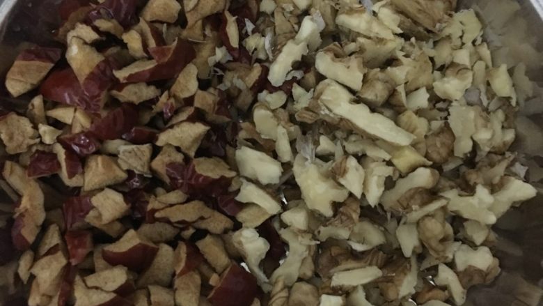 红糖枣桃面包,红枣去壳切成小颗备用，<a style='color:red;display:inline-block;' href='/shicai/ 5056'>核桃仁</a>切成小颗备用