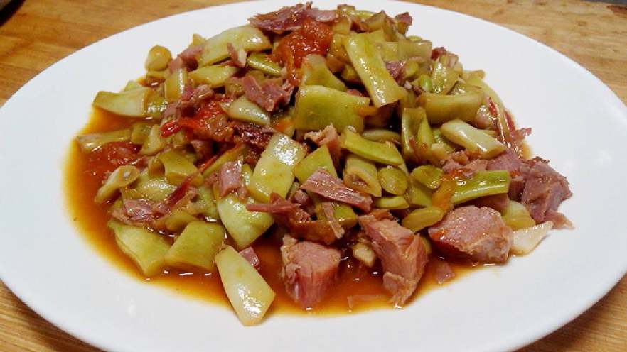 鸭肉炒豆角