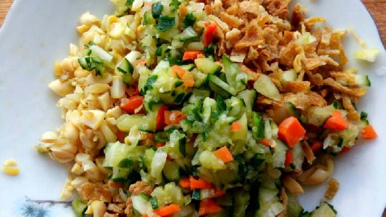 杂蔬煎饼,全部切碎