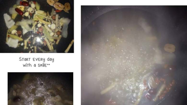 清补凉鸡汤,锅洗净,放清水下清补凉盖上盖熬十五分钟,熬出料的香味了就把鸡肉放下去盖上盖大火熬开五分钟,再改小火熬20分钟到30分钟就Ok了