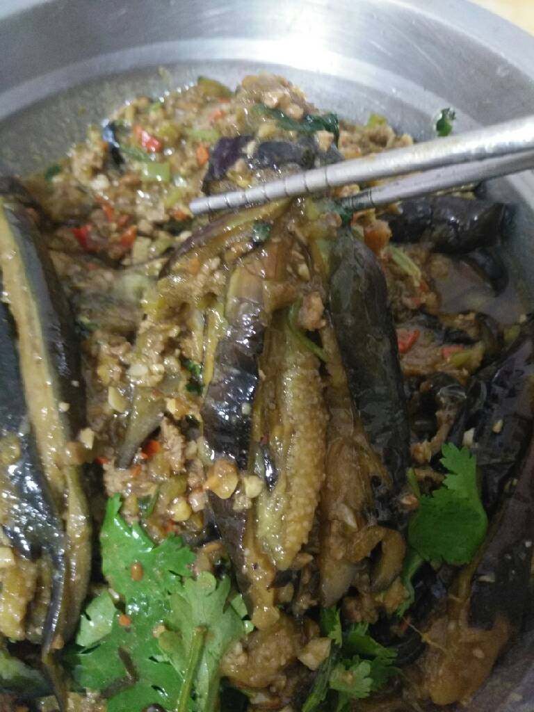 肉沫酱烧茄子,拌开吃吧!超级下饭,好吃的不要不要的!
