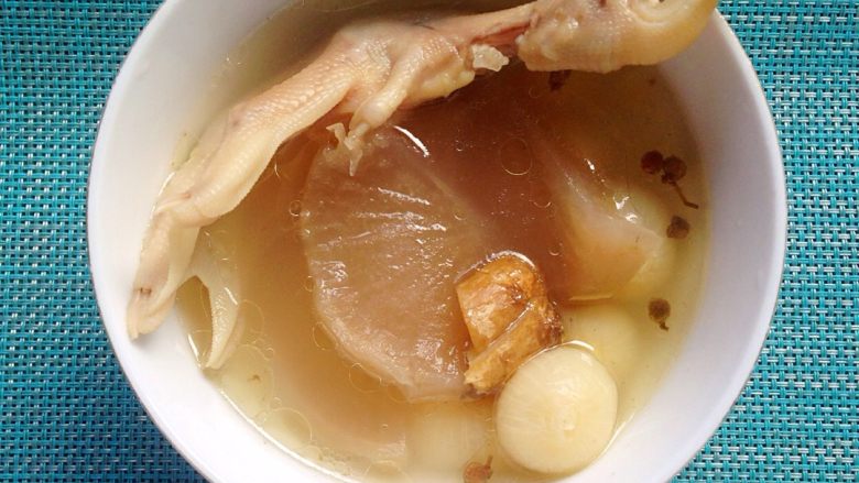 苦藠鸭掌汤,完成!