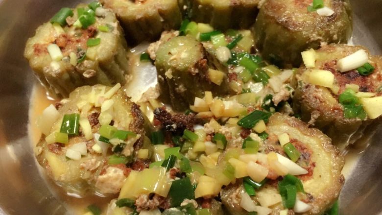 酿苦瓜➕酿辣椒,完工。