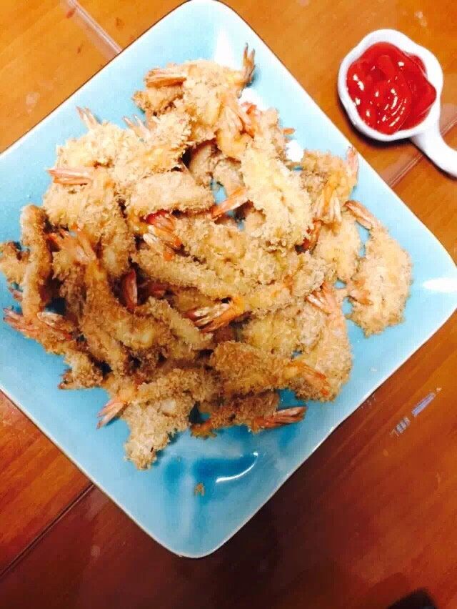 黄金虾,这是片开虾的成品,取名“蝴蝶虾”😊