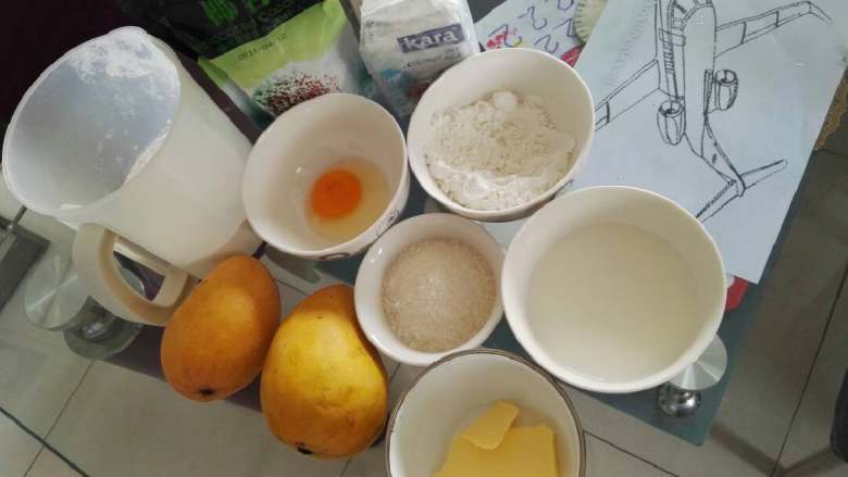 芒果糯米糍,第一步，先把材料备齐