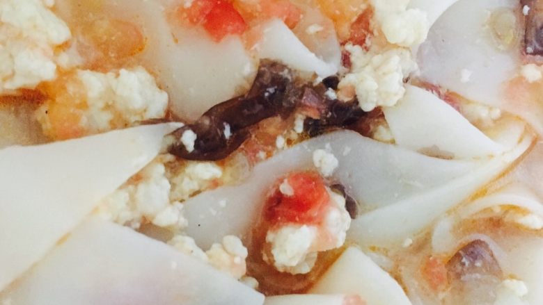 西红柿肉糊面片,开吃