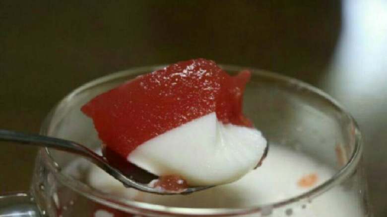 西瓜牛奶布丁,好了，可以吃喽😄