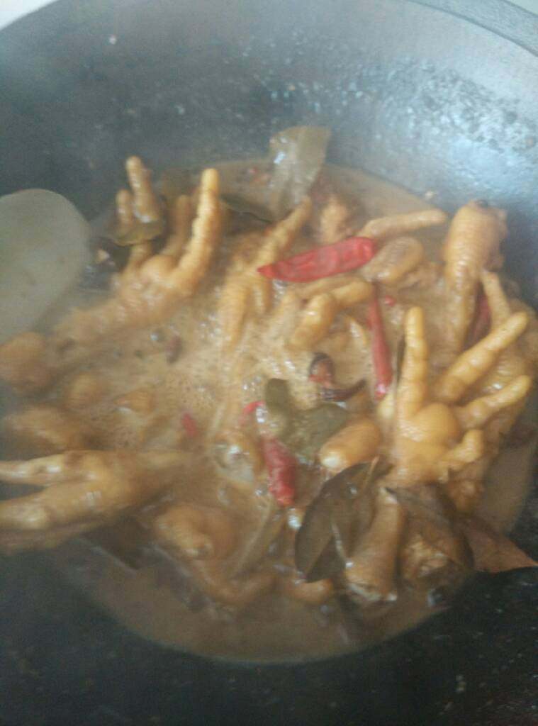 红烧鸡爪🐔,大火开锅加水再开锅换小火慢炖～煮烂入味