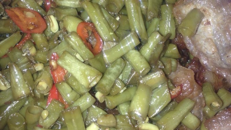 西南花炒肉,酸豆角炒肉