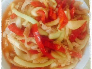 红辣椒瓠子炒肉丝