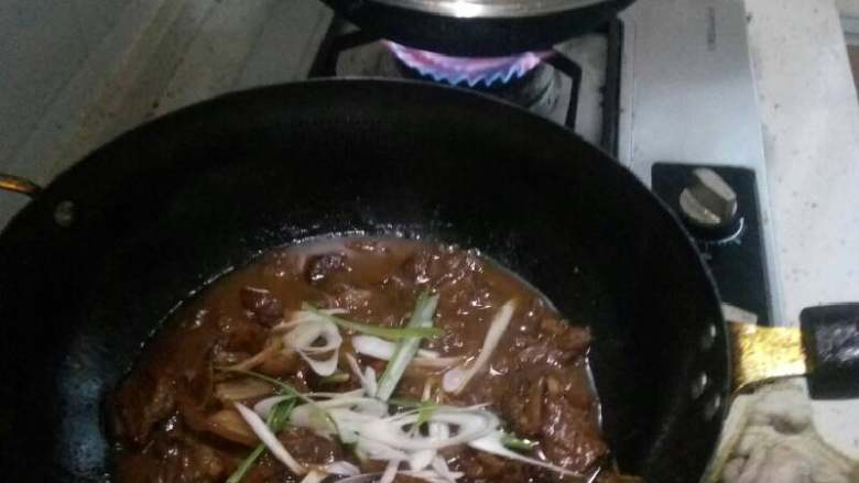 荤菜系,茄子烧肉片,把所有辅料都放进去,盐最后快出锅的时候放。。。