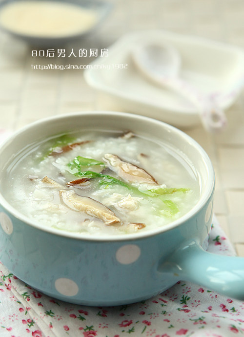 香菇青菜鸡肉粥