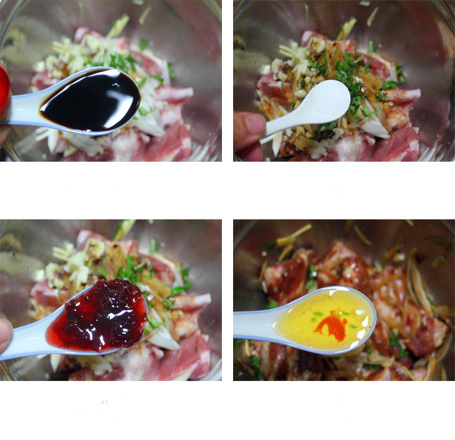 【杏桃烤排骨】夏天里治愈系烤箱菜 ,放入酱油,盐,玫瑰酱,蜂蜜调味,用手反复抓匀,让排骨充分入味,用保鲜膜包好,腌至过夜,中间如果有条件最好中间翻动几次,让排骨更好入味。