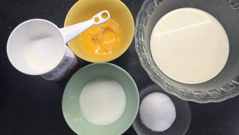 葡式蛋挞,所有食材准备好