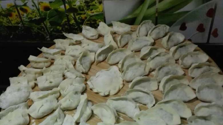 三鲜饺子#有个故事#,包饺子。不好意思,因为着急,包的比较大😳