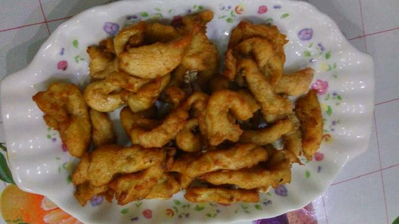 香爽鸡肉条,要趁热吃,冷了不好吃了