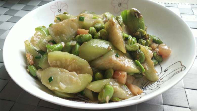 毛豆米炒丝瓜