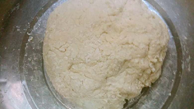 虾皮肉末葱花包子,初步和成面团,盖上盖子饧发,期间要揉2次面团,盖上盖子继续饧发。