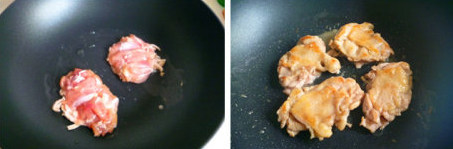 日式照烧小鸡腿,中小火加热美亚圈圈锅,把腌好的鸡腿皮朝下码放入锅,上色后翻面、煎至两面都呈金黄色。
