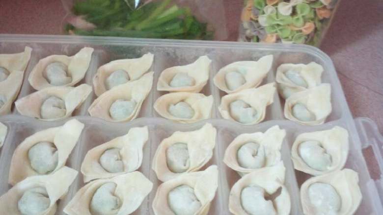 茄香云吞（私人特制——家庭版）,准备包好的云吞；