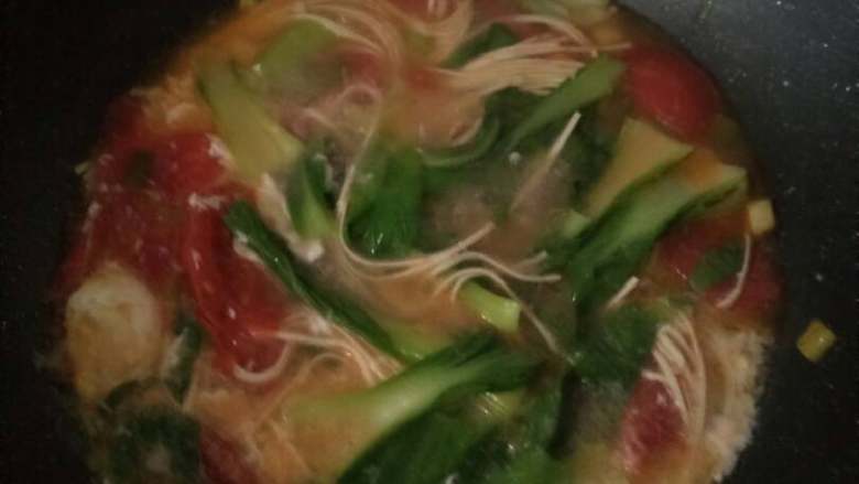 懒人餐之番茄鸡蛋青菜面,煮5分钟