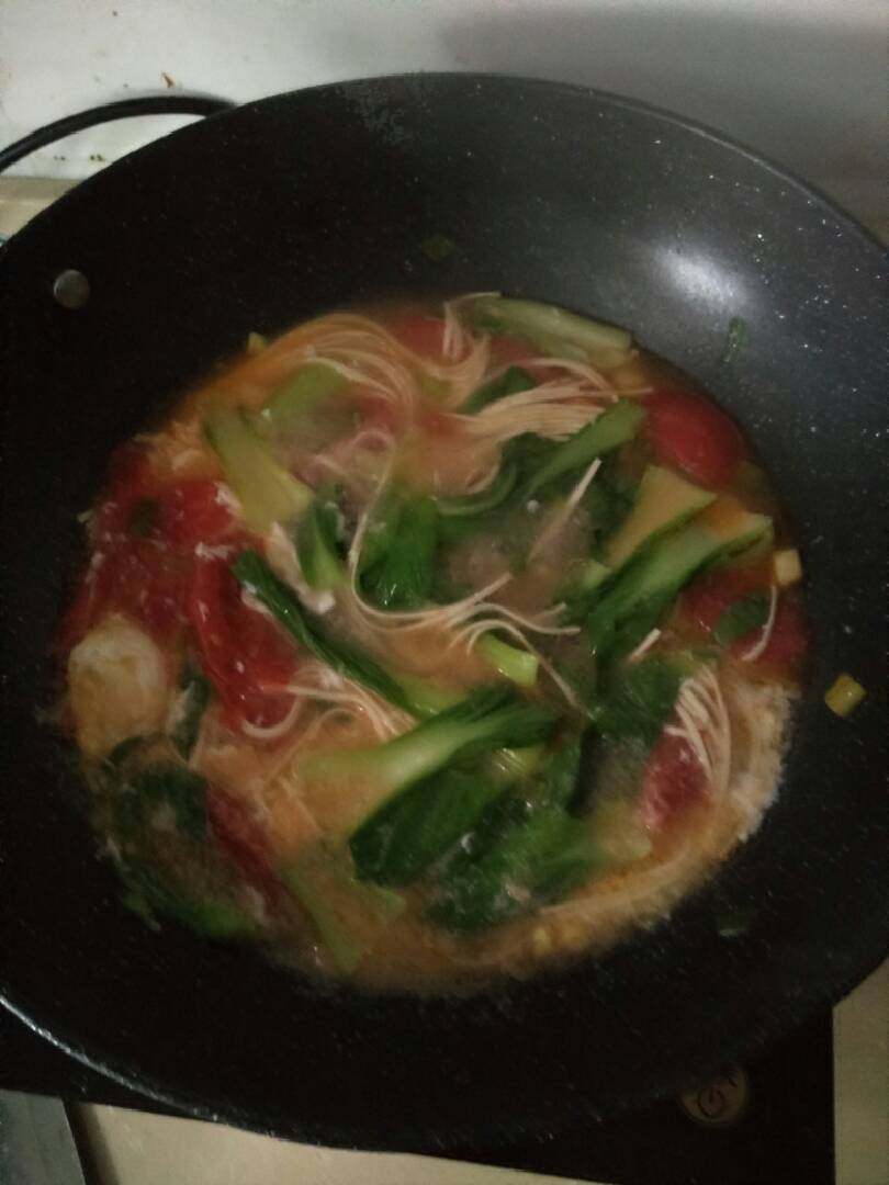 懒人餐之番茄鸡蛋青菜面