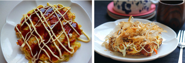 快手小食日式大阪烧,表面依次挤上大阪烧汁,<a style='color:red;display:inline-block;' href='/shicai/ 733'>色拉酱</a>,最后放上适量柴鱼片,拿好你的刀子和叉子趁热开吃吧!